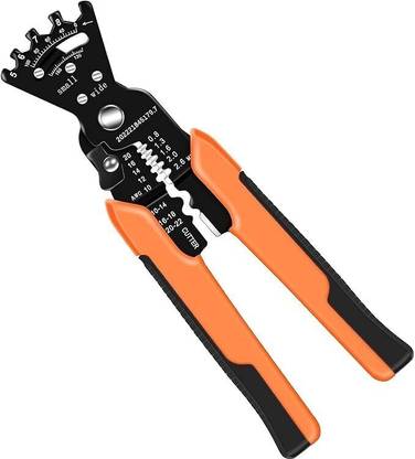 Ashkaa Multifunctional 5-in-1 Portable Crimping & Winding Plier Tool Wire Stripping Cutter, Professional Crimping Plier Tool Manual Crimper