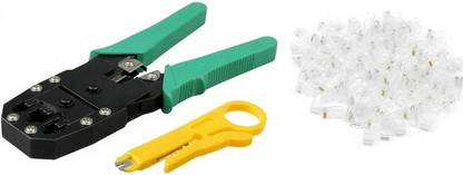EXPERTRONICS Crimping Tool RJ45 RJ11 with 50 Pcs RJ45 Connectors Crimping Tool RJ45 RJ11 with 50 Pcs RJ45 Connectors Corded Crimper