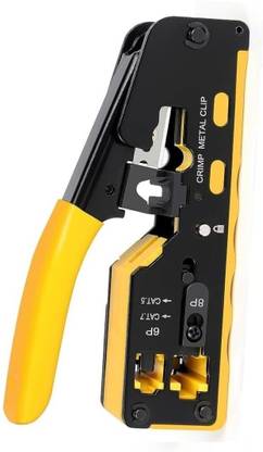 XIKKART Crimping Tool, Cat5/ Cat7 Multifunctional Crimp Tool Alloy Carbon 6P 8P RJ11 RJ12 RJ45 STP/UTP Ethernet Cable Modular Crimping Tool (Multicolor) Manual Crimper