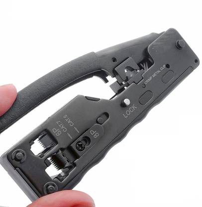 BALRAMA RJ45 Tool Network Crimping Tool for Cat7, Cat6, Cat5e, Cat5, STP Plugs, RJ45 Connector Cables, Multifunction Crimp Metal Clip, Manual Hydraulic Crimper
