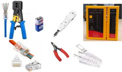 EXPERTRONICS Passthrow Crimping Tool With Heavy Lantester Crone Tool 9v Battery Wire Cutter Passthrow Connector 25Pcs Boot Cat 25Pcs. Corded Crimper