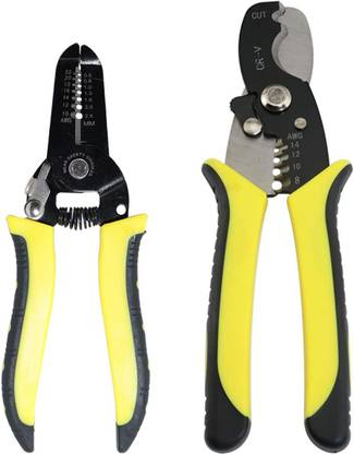 uptodateprouducts 10-22 AWG and 8-14 AWG Precision Wire Stripper Wire Stripping Tool Wire Cutter Wire Crimper and Multi-Function Hand Tool Pack of 2 Manual Crimper