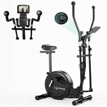 Lifelong Elliptical Cross Trainer Bike For Home | Cycling Machine with Touch LED Display Cross Trainer