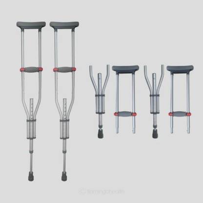 FLAMINGO Classic Underarm Crutches-Durable Mobility, Height Adjustment, PPCP Material Underarm Crutch Pad