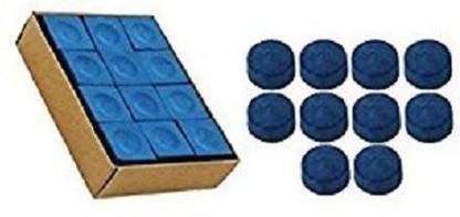 HR Group C46 Combo of Blue Chalk (12pcs) and 9mm Cue Tip Size (10 pcs) Snooker, Pool, Billiards Cue Stick