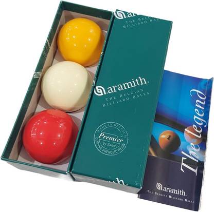 Aramith VS256 / ARA Premier Billiard Yellow, Red & White Carom Aramith Balls with 52.5 Diameter 3 Balls Set for Billiards, Pool, Snooker Cue Stick