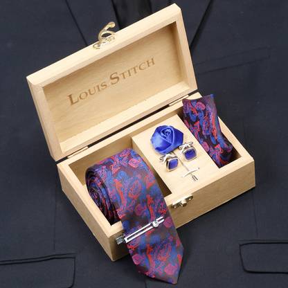 LOUIS STITCH Silk Cufflink & Tie Pin Set