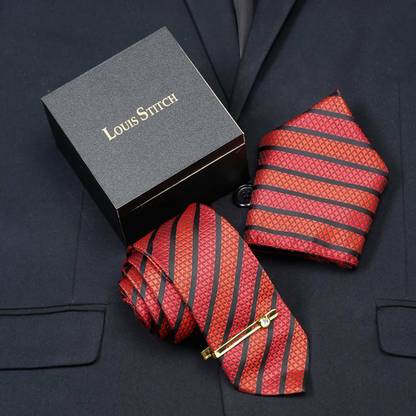 LOUIS STITCH Silk Tie Pin Set