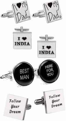 house of common Brass Cufflink & Tie Pin Set