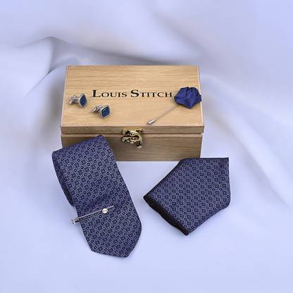 LOUIS STITCH Silk Cufflink & Tie Pin Set