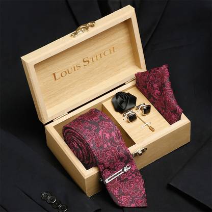 LOUIS STITCH Silk Cufflink & Tie Pin Set