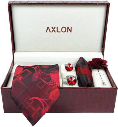 AXLON Silk Cufflink & Tie Pin Set
