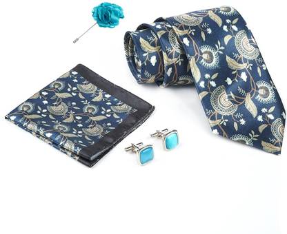 AXLON Silk Cufflink & Tie Pin Set