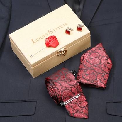 LOUIS STITCH Silk Cufflink & Tie Pin Set