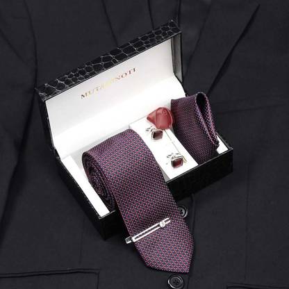 MUTAQINOTI Silk Tie & Cufflink