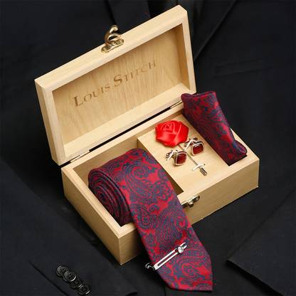 LOUIS STITCH Silk Cufflink & Tie Pin Set