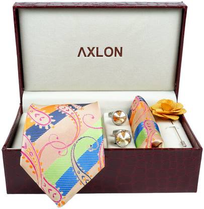 AXLON Silk Cufflink & Tie Pin Set