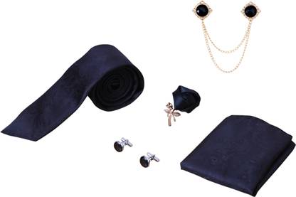 RANDOME STRIPE Silk Cufflink & Tie Pin Set