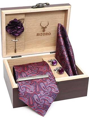 AXLON Silk Cufflink & Tie Pin Set