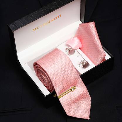 MUTAQINOTI Silk Cufflink & Tie Pin Set