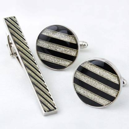 PELUCHE Brass Cufflink & Tie Pin Set