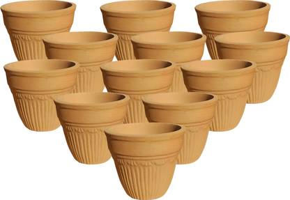 The Home Care Pack of 12 Pottery Reusable Terracotta Clay Ceramic Mitti Kulhad/Kullad/Kulhar Tea Cups Glass Chai