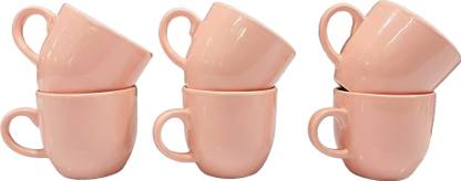 NAYA BAZAAR Pack of 6 Ceramic Ceramic Tea/Coffee Cups Chai Beautiful Cup, Stylish Cups 130ML (Cup Set)