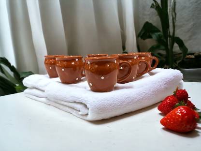 NAYA BAZAAR Pack of 6 Ceramic Tea/Coffee Cups Chai Beautiful Cup, Stylish Cups, Khullad 130ML (Cup Set)
