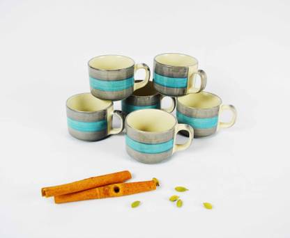 Renhomz Pack of 6 Ceramic Tea Cups Set of 6 Microwave and Dishwasher Safe, use for All ocasions