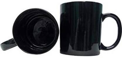 love unlimited Pack of 2 Bone China Black Pipe Medium Size Tea Cups Set | Coffee Mugs for Home Office Use