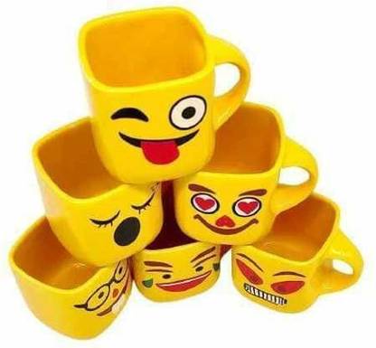 love unlimited Pack of 6 Ceramic Cups Set of | Coffee Mugs for Home Office / Perfect for Gifting Purpose