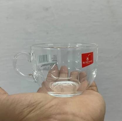 Elven Pack of 2 Glass BLINKMAX Transparent Tea Cup Coffee Cup Set of 6 Made of Glass 150 ml