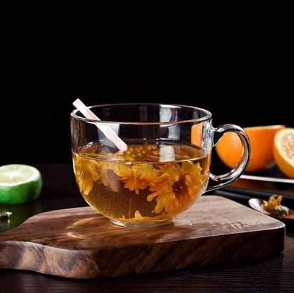 DULARIYA Pack of 6 Glass Coffee Mug, Tea Cup, Green Tea Mug, Multi purpose Mug Set, Transparent- 150 ML
