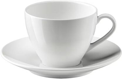 IKEA Stoneware Digital Shoppy Stoneware Coffee Cup and Saucer, (White, 20 cl, 7 oz)