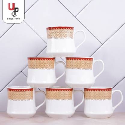 UPC Pack of 6 Ceramic Festival Series Set of 6 Coffee Mugs New Modern Design Fine Bone China Ceramics Tableware, Premium Light Tea/Coffee Cups (Set of 6 Mugs in a Box)