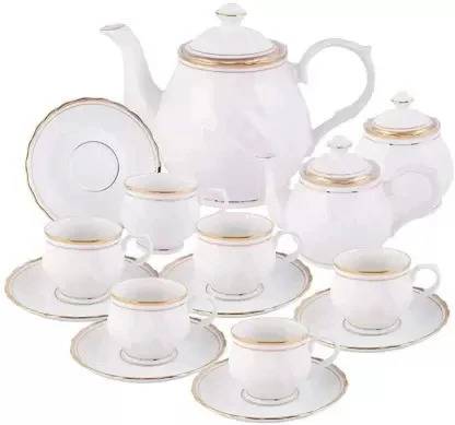 royalenterprize Pack of 15 Opalware Pack of 15 bone china Tea Set 15+1 Pcs, Milk Pot 1 Pcs, Pcs real pack