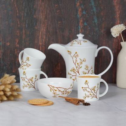DANDY LINES Pack of 10 Bone China Botanical Coffee Set, 65007