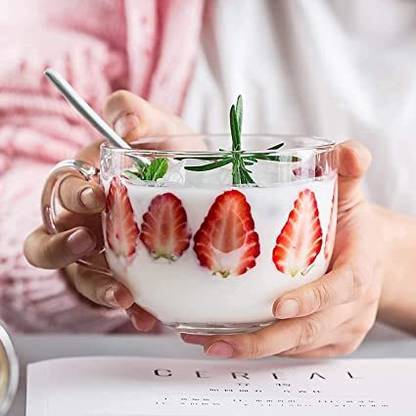Adhunyk jumbo mug with handle for tea, coffee, juice, water etc 1pcs 450ml Glass Coffee Mug