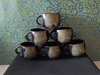 love unlimited Pack of 6 Ceramic Premium STUDIO 03 (Pack of 6 ) tableware BLACK LINE Tea Set 6 Pcs re