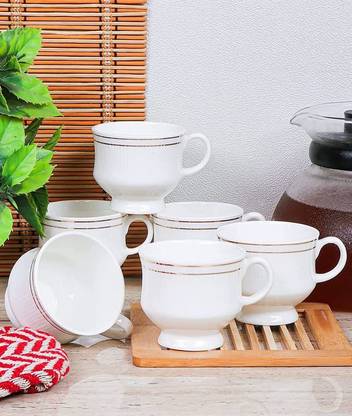 SEOSES Pack of 6 Ceramic Cups For Tea/coffee, birthday party, wedding party Ideal for any beverage.