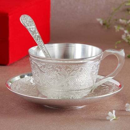 Being Nawab Pack of 2 Silver Plated silver plated cup saucer