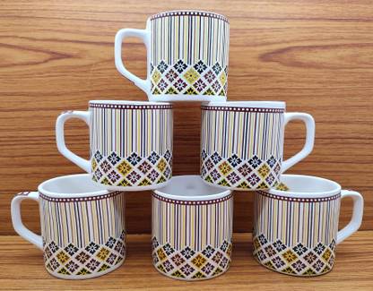 laghima jadon Pack of 6 Ceramic Coffee Cups & Tea Shape Design Beautiful & Stylish cups 200 ML