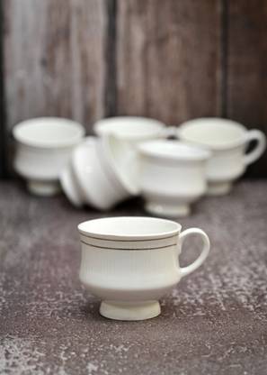 SJS Pack of 6 Bone China 03tea M O N A - 03 & coffee cup set -120ML