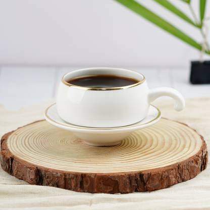 DANDY LINES Pack of 12 Bone China Lilliput in White with GOLD