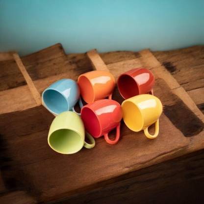 OriginalCeramics Pack of 6 Ceramic 184 Ceramic Mat/Glossy Finish Tea and Coffee Cups with 150 ml Set of 6 Pcs