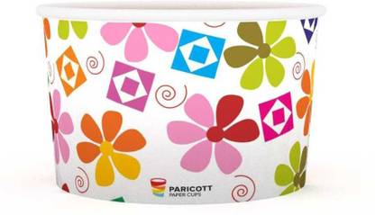 Paricott Pack of 100 Paper Container 100ml Design -3 (Pack of 100 Cups)