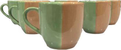 NAYA BAZAAR Pack of 6 Ceramic Tea/Coffee Cups Chai Beautiful Shining Cup, Stylish Cups 125ML (Cup Set)