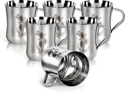 Q4S Flower design print Steel cup Stainless Steel Coffee Mug