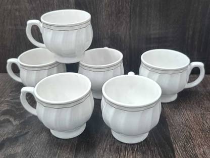 love unlimited Pack of 6 Bone China shushil old kareena-02 Tea Cups Set of 6 for Home/Office/Gifts, 140 ML