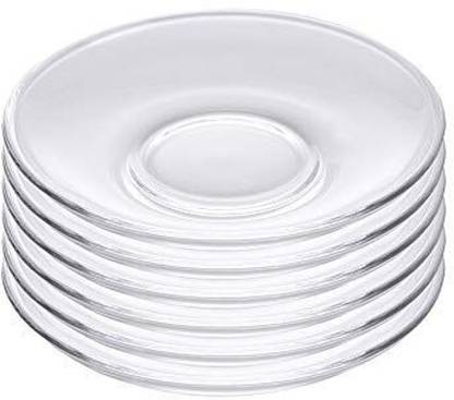 Flipkart SmartBuy Pack of 6 Glass 215 ml Glass green tea and coffee Glass Crystal Clear Classic Glass Saucer Set